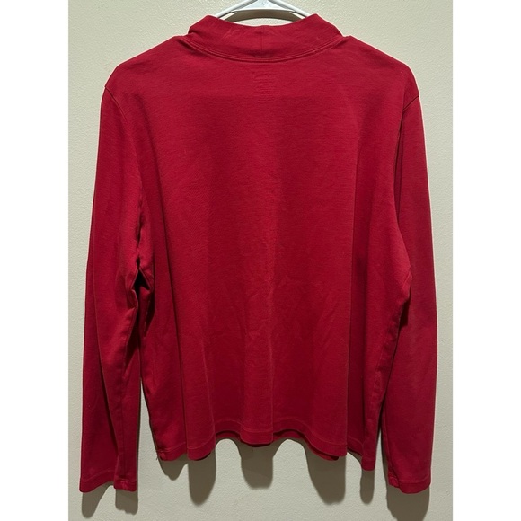 L.L.Bean Women’s Interlock Long Sleeve Mock - Turtleneck Size XL - Red - Picture 4 of 4